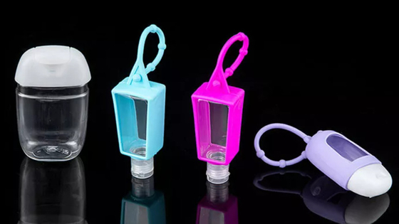 ขวดพวงกุญแจเปล่า Pet 30Ml ซิลิโคน Smooth สำหรับ Hand Santizer